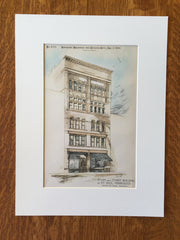 Store Building, St Paul, MN, 1888, Gilbert & Taylor, Original Hand Colored x