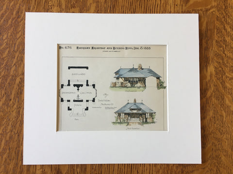Office, Dr. W S Webb, Shelburne, VT, 1888, R H Robertson, Original Hand Colored x