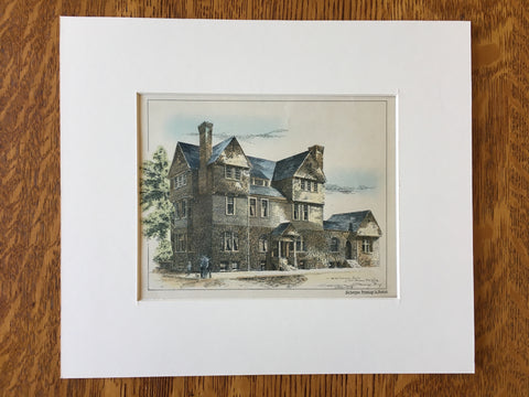 Residence, Albany, NY, 1888, C W H Miller, Architects, Original Hand Colored x