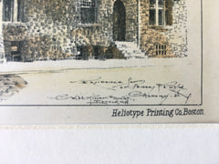 Residence, Albany, NY, 1888, C W H Miller, Architects, Original Hand Colored x