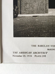 Barclay Vesey Telephone Building, Arcade Exterior, NY, 1926, Lithograph x