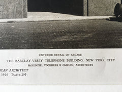 Barclay Vesey Telephone Building, Arcade Exterior, NY, 1926, Lithograph x