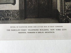 Barclay Vesey Telephone Building, Elevator & Letter Box, NY, 1926, Lithograph x