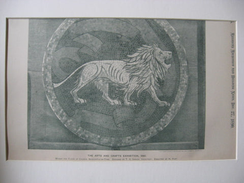 Mosaic for Floor of Church for the Arts and Crafts Exhibition, Newcastle, England, UK, 1890, T. R. Spence