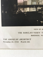 Barclay Vesey Telephone Bldg, Vesey St, NY, 1926, Original Hand-colored x