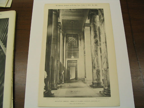 Ambulatory Corridor at the Library of Columbia University, New York, NY, 1898, McKim, Mead and White