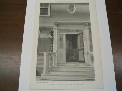 The Doorway of the House of Julius Melchers, Detroit, MI, 1899, Donaldson and Meier