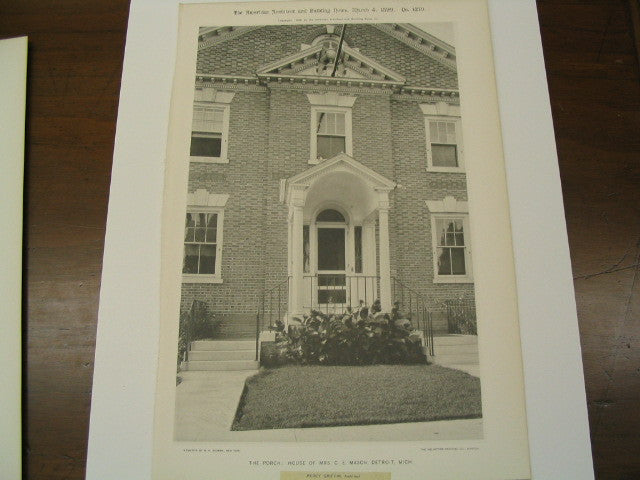 The Porch of the House of C. E. Mason, Detroit, MI, 1899, Percy Griffin
