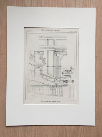 Wilbur Theatre, Auditorium, Boston, MA, 1914, Blackall, Lithograph x