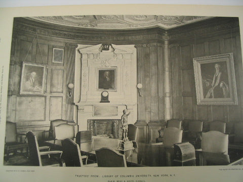 Trustees Room: Library of Columbia University, New York, NY, 1898, McKim, Mead and White