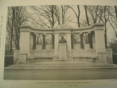 Present State of the R. M. Hunt Memorial on 5th Ave, New York, NY, 1899, Bruce Price