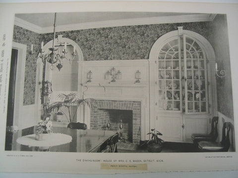 Dining Room in the House of Mrs. C. E. Mason, Detroit, MI, 1899, Percy Griffin