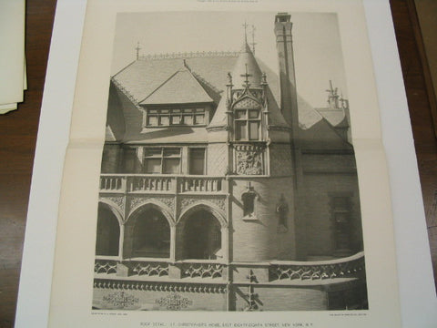Roof Detail of St. Christopher's Home on East 88th St., New York, NY, 1899, Barney and Chapman