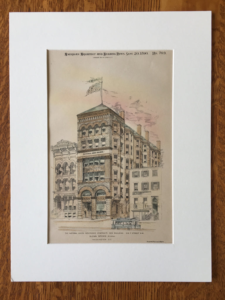 National Union Insurance, 918 F Street NW, Washington DC, 1890, Origin