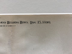 Residence, W N Oothout, Fresno, CA, 1890, A Page Brown, Original Hand Colored x