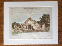 Memorial Vault, Hon. James N Burnes, St Joseph, MO, 1890, Harvey Ellis Drawing, Original Hand Colored x