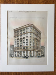 Security Building, St Louis, MO, 1890, Peabody & Stearns, Original Hand Colored x