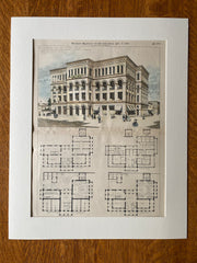 YMCA, Madras, India, 1896, Merrill & Cutler, Original Hand Colored -