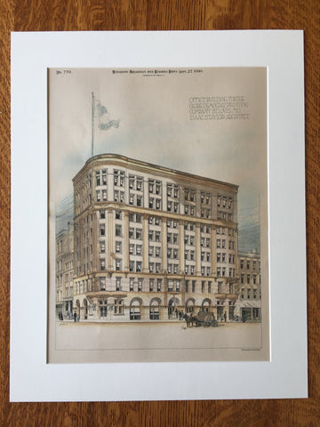 Globe Democrat Printing Co., St Louis, MO, 1890, Original Hand Colored x