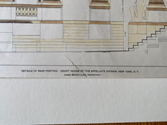 Court House of Appellate Division, NY, 1900, J Brown Lord, Original Hand Colored -