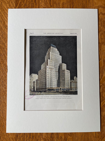 United Shoe Machinery Corporation, Boston, MA, 1928, Original Hand Colored -