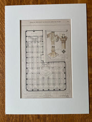 John Shillito & Co. floor plan, Cincinnati, OH, 1877, C W McLaughlin, Original Hand Colored -