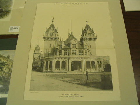 Indiana State Building at the World's Columbian Exhibition in Chicago, Chicago, IL, 1894, Henry Ives Cobb
