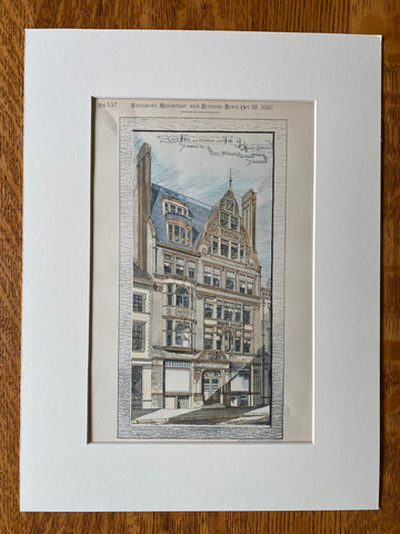Liverpool London & Globe Insurance, Boston, MA, 1882, Original Hand Colored -