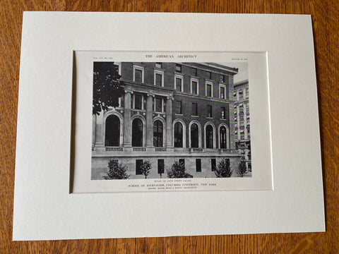 Journalism School, Columbia University, 116th Facade, New York, 1913. McKim, Mead & White