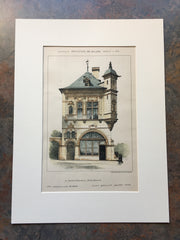 Renaissance Residence, Paris, France, 1890, Charles Garnier, Original Hand Colored