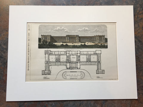 Hauptgebaude der Technischen Hochschule, Berlin, Germany, 1889, Original Hand Colored