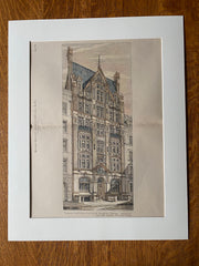 Liverpool London Globe Insurance, Philadelphia, PA, 1882, Hand Colored Original -