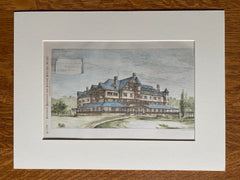 Old Colony House, Hingham, MA, Bradlee & Winslow, 1881, Hand Colored Original -