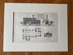 Memorial Chapel, Foxburg, PA, 1881, James Sims, Hand Colored Original -