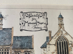 Memorial Chapel, Foxburg, PA, 1881, James Sims, Hand Colored Original -
