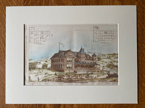 Cumberland Hotel, Burnside, KY, 1880, Charles Crapsey, Hand Colored Original -