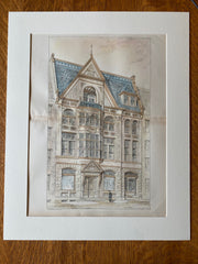 Insurance Company of North America, Philadelphia, 1880, Original Hand Colored -
