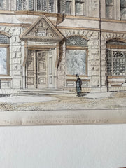 Insurance Company of North America, Philadelphia, 1880, Original Hand Colored -