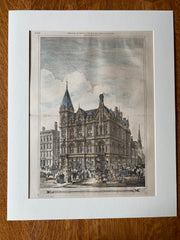 Phoenix Building, Race & George Sts, Cincinnati, OH, 1880, Original Hand Colored -