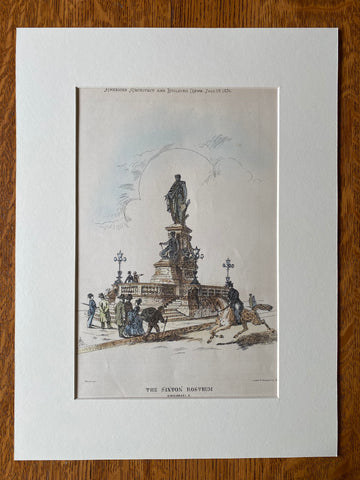 Sinton Rostrum, Cincinnati, OH, 1876, J W McLaughlin, Original Plan Hand-colored -