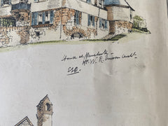 Manchester by the Sea, MA, Sketches by Eldon Deane, 1884, Original Hand Colored -
