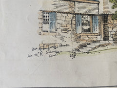 Manchester by the Sea, MA, Sketches by Eldon Deane, 1884, Original Hand Colored -