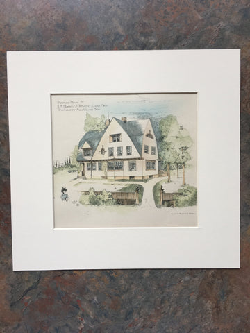 House, Dr. Frank Stevens, Lynn, MA, 1891, Penn Varney, Hand Colored Original