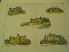 Five houses in Brookline, Milton and Newton Centre, Milton, MA, 1896, J. A. Scweinfurth