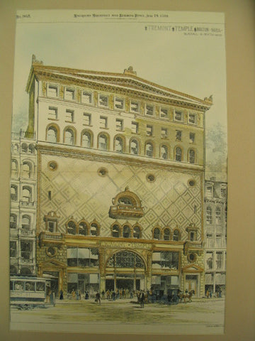 Tremont Temple, Boston, MA, 1894, Blackall and Newton