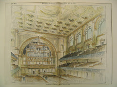 Interior of Tremont Temple, Boston, MA, 1894, Blackall and Newton