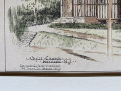 Christ Church, Harrison, NJ, 1884, Charles A Gifford, Original Hand Colored -