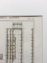 Candler Building, Floor Plan, West 42nd St, NY, 1913, Original Hand Colored *