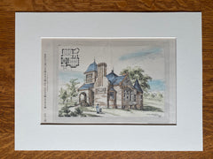 Lincoln Library, Lincoln, MA, William G Preston, 1884, Original Hand Colored -