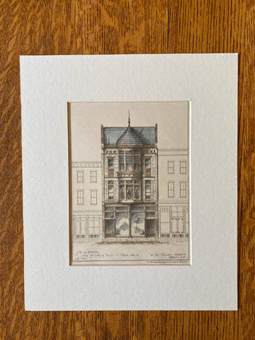 Wesley DeVoe Photographic Studio Store, Urbana, OH, 1884, Original Hand Colored -